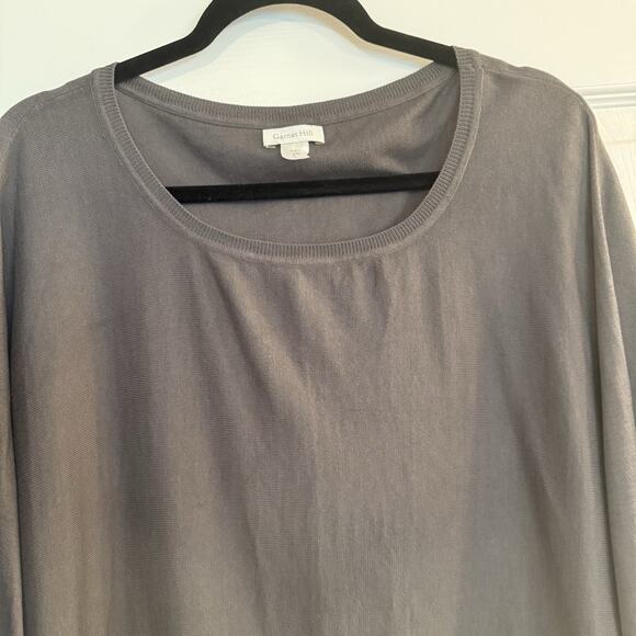 Garnet Hill Sweater Top Women’s LG Gray Silk Blend Lagenlook Oversized Dolman - Picture 4 of 11